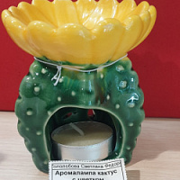 Аромалампа керамика Кактус с цветами – "Шри Ганеша" в Сургуте
