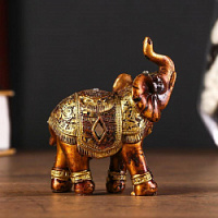 Сувенир полистоун "Африканский слон в золотой, ажурной попоне" МИКС 8,5х7х3 см – "Шри Ганеша" в Сургуте
