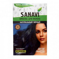Краска для волос на основе хны (hair dye) Натуральный черный Sanavi | Санави 75г – "Шри Ганеша" в Сургуте