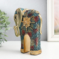 Сувенир полистоун "Слон, сине-красные снежинки" 14х6х16,5 см – "Шри Ганеша" в Сургуте