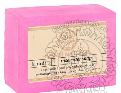Натуральное мыло Розовая вода 125 г Кхади