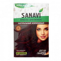 Краска для волос на основе хны Натуральный коричневый Sanavi, 75 г – "Шри Ганеша" в Сургуте