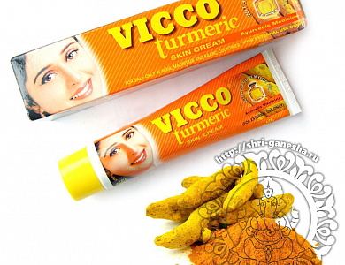 крем для лица Викко Турмерик куркумой и сандалом (Vicco Turmeric), 30 гр.