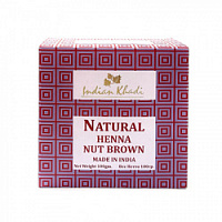 Natural Henna NUT BROWN, Indian Khadi (Натуральная Хна для волос ОРЕХОВО-КОРИЧНЕВАЯ, Индиан Кхади), 100 г – "Шри Ганеша" в Сургуте