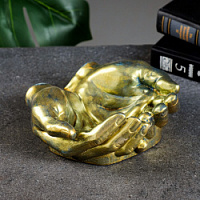 Подставка конфетница "Ладони" состаренное золото, 15х16х7см – "Шри Ганеша" в Сургуте