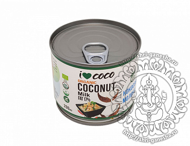 Молоко кокосовое, органика, ж.б. 200 мл