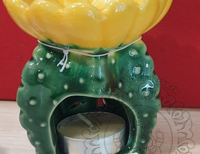 Аромалампа керамика Кактус с цветами